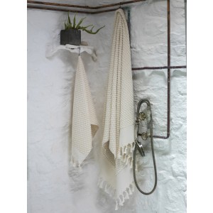 Natural Dotted Terry Bath Towel