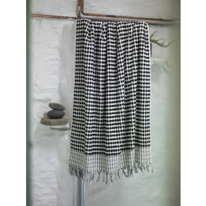 Black-White Dotted Terry Bath Towel