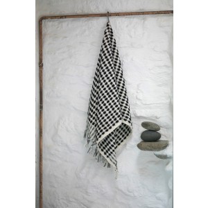 Black Dotted Terry Hand Towel