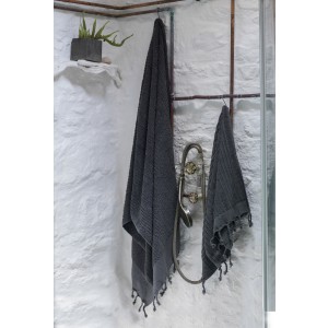Dark Grey Ottoman Terry Bath Towel