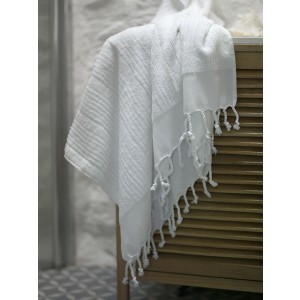 White Ottoman Terry Bath Towel