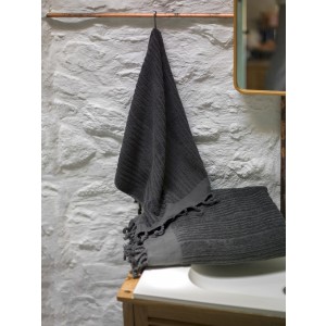 Dark Grey Ottoman Terry Hand Towel