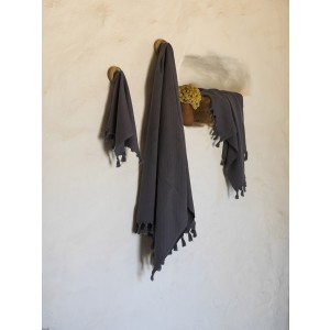 Pamukkale Bath Towel - Dark Grey