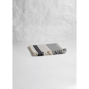 Natural Slim Black Stripe on the Edge Hand Towel