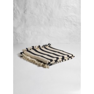 Natural/Black Bold Striped Blanket