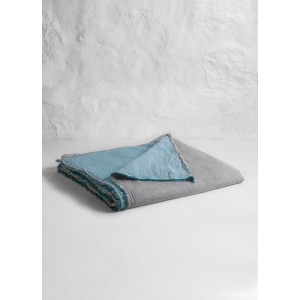 Grey-Turquoise Muslin Blanket