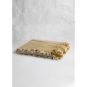 Natural/Mustard Bold Striped Blanket