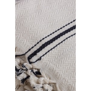 Natural/Black Striped Throw