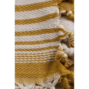 Natural/Mustard Bold Striped Blanket