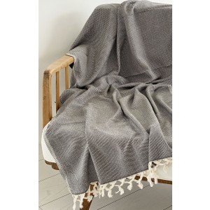 Dark Gray Pebble Throw