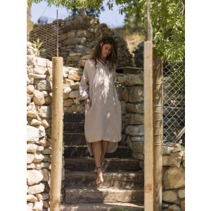 Muslin Kaftan Taupe-Grey