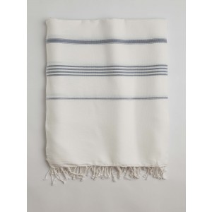 White-Jeans Blue Classic Large Turkish Towel