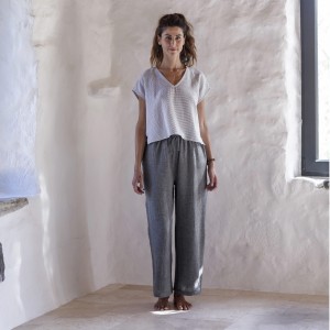 Charcoal Sile Wide Leg Pants