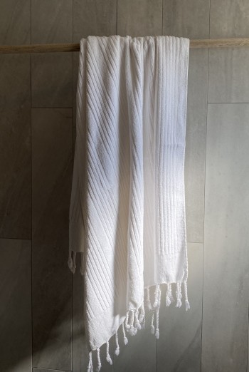 White Ottoman Terry Bath Towel
