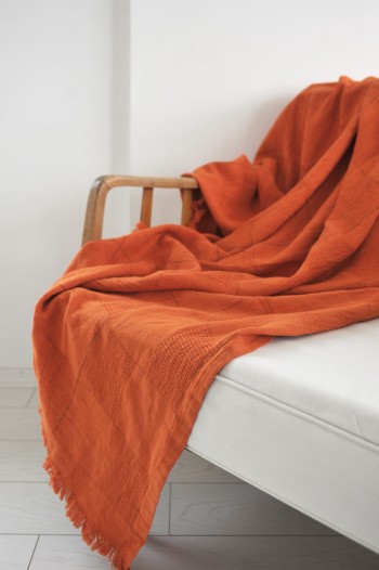 Orange Linen Blanket