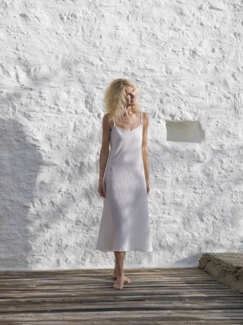 Off White Sile Basic Slip Dress