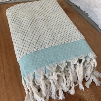 Mint Dotted Terry Bath Towel