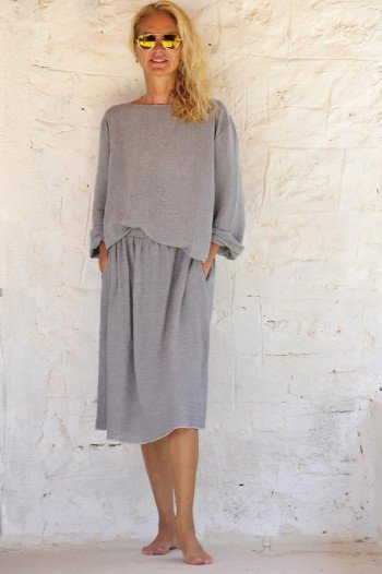 Grey Sile Skirt