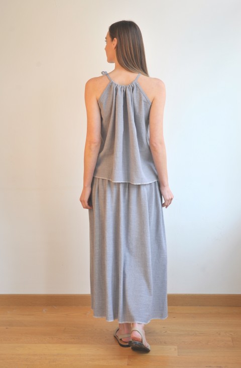 Grey Sile Halter Top