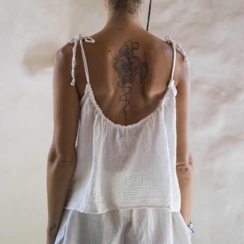 Off White Sile Slip Top