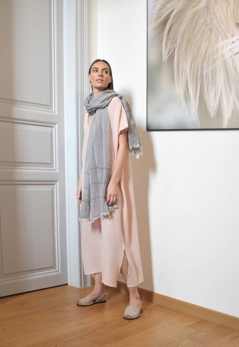 Blush Sile V Neck Kaftan Dress