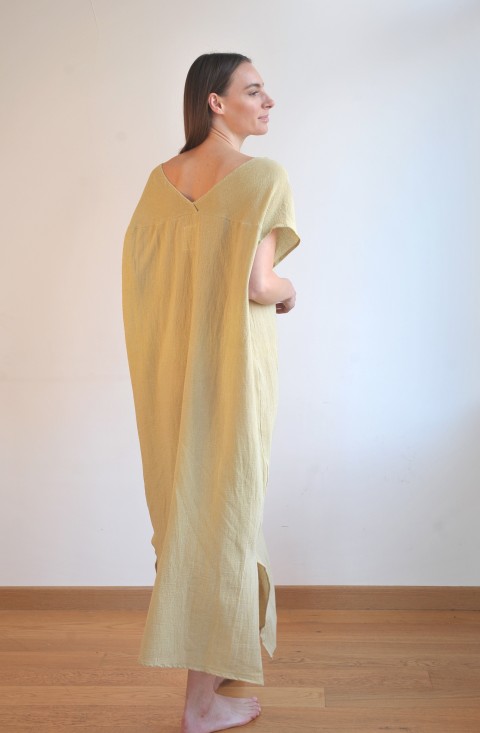 Olive Sile V Neck Caftan Dress