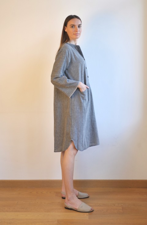 Charcoal Sile Tunic Dress 