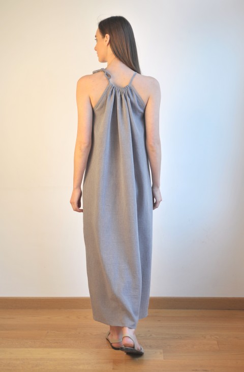 Grey Sile Halter Dress