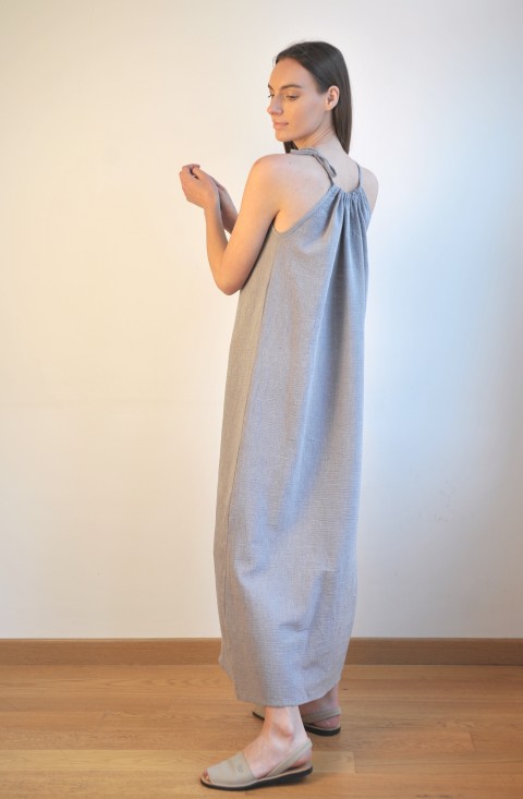 Grey Sile Halter Dress