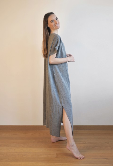 Charcoal Sile Basic Dress