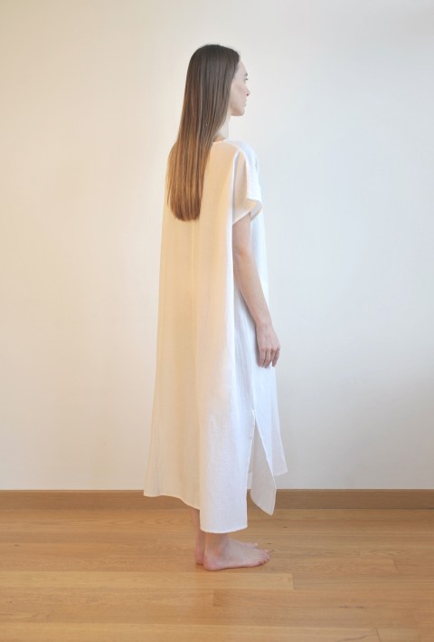 White Sile Basic Dress