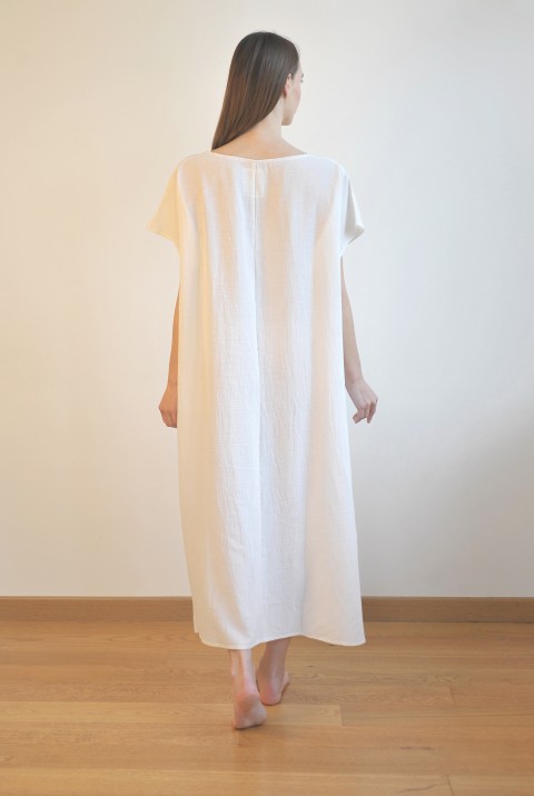 White Sile Basic Dress