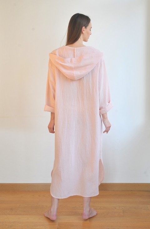 Blush Sile Hooded Caftan