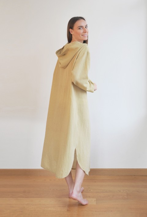 Olive Sile Hooded Caftan