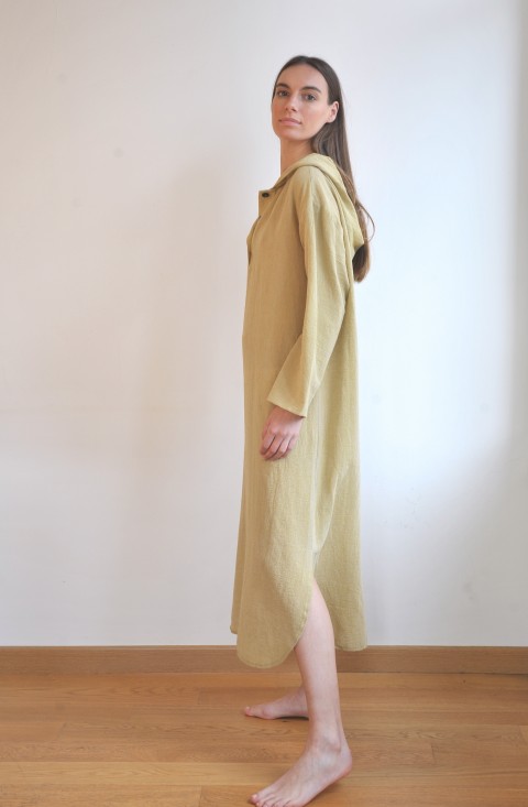 Olive Sile Hooded Caftan