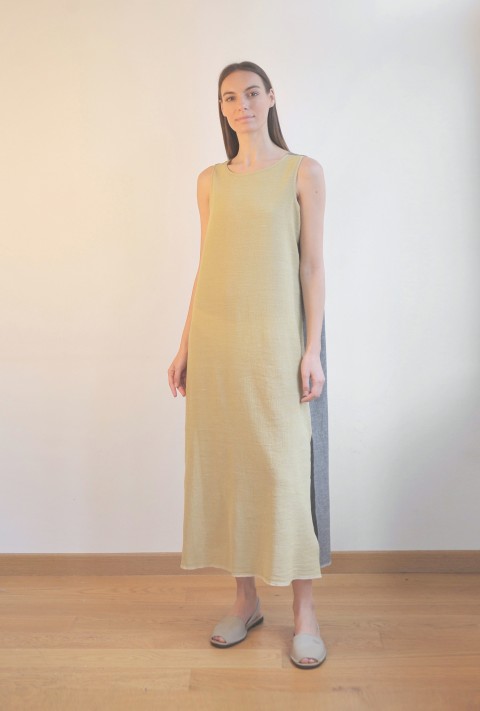 Charcoal / Olive SILE SLEEVELESS DRESS