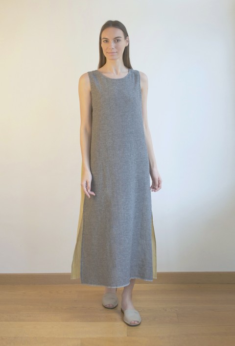 Charcoal / Olive SILE SLEEVELESS DRESS