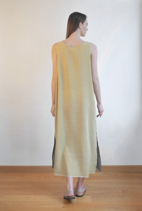 Charcoal / Olive SILE SLEEVELESS DRESS