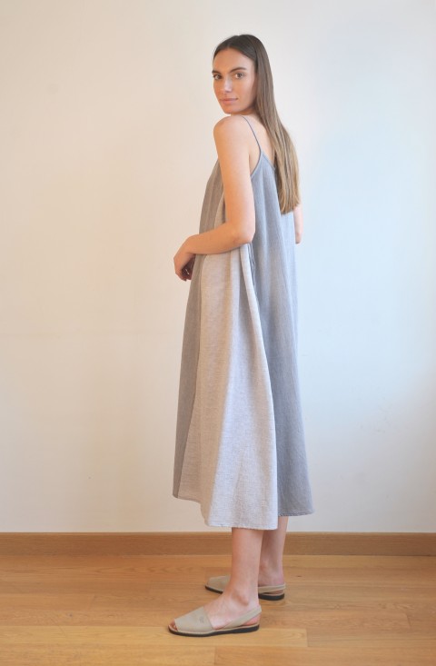 Grey / Grey Striped SILE SUNDRESS