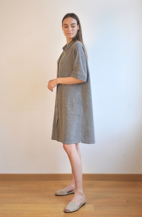 Charcoal SILE MINI SHIRT DRESS