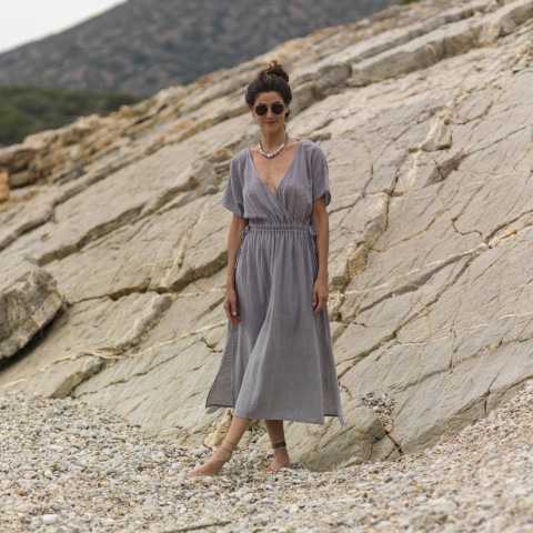 Grey SILE COLUMN DRESS