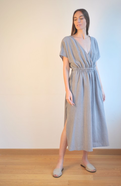 Grey SILE COLUMN DRESS