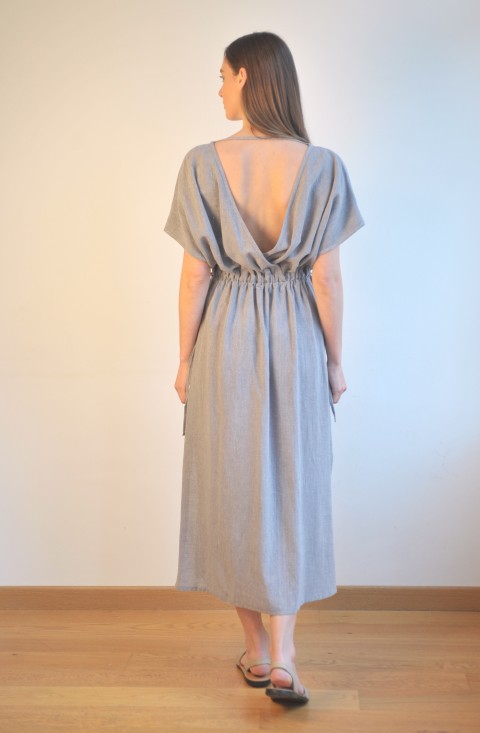 Grey SILE COLUMN DRESS