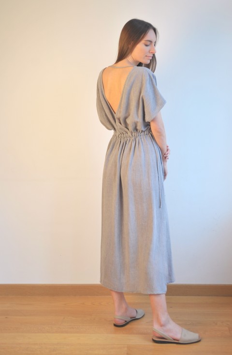 Grey SILE COLUMN DRESS