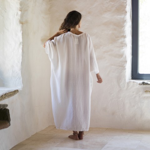 Off White Sile Maxi Caftan