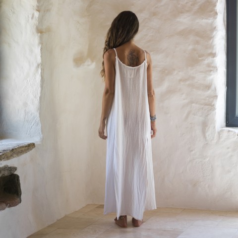 Off White Sile Maxi Dress