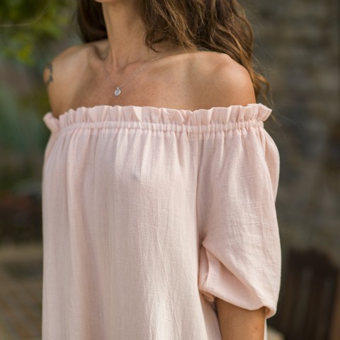 Blush Sile Off Shoulder Dress