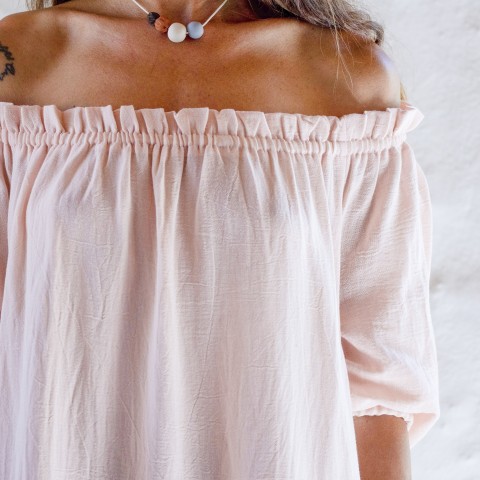 Blush Sile Off Shoulder Dress