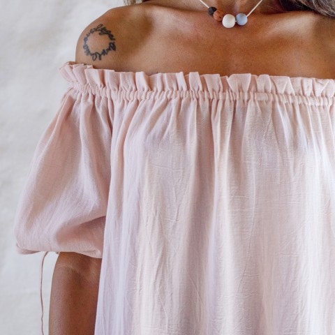 Blush Sile Off Shoulder Dress