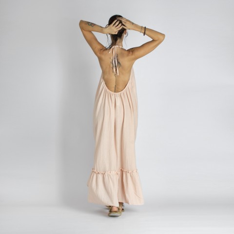 Sile Stripe Halter Maxi Dress